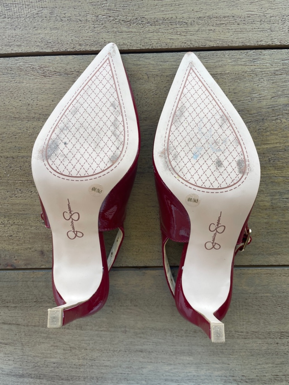 Jessica Simpson Chilli Pepper Patent Pointed Slingback Pumps - Picture 5 of 8